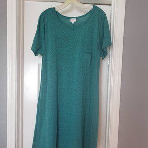 Green slubknit Lularoe Carly Dress